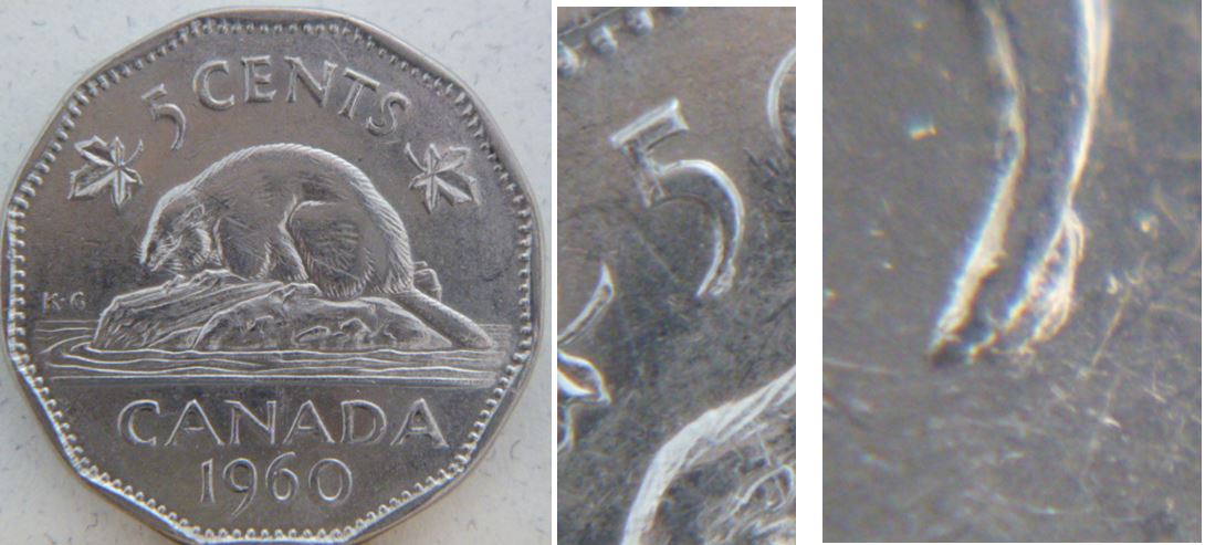 5 Cents 1960-Éclat de coin sur 5 de 5 Cents-2.JPG