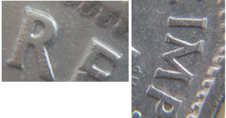 5 Cents 1947 F-Coin fendillé sur points de ponctuation-Double lettrage coin détérioré-Dépôt de métal dans oreil-Et tout ça coté avers-5.JPG