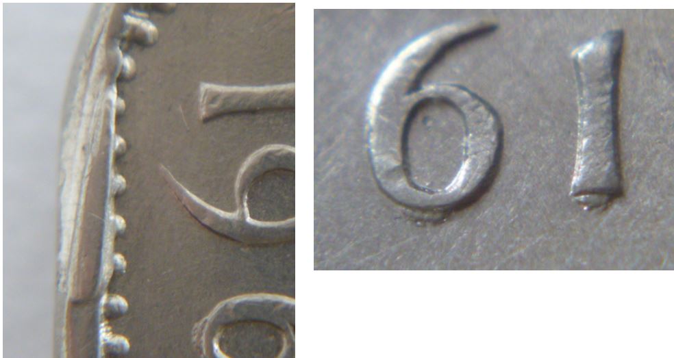 5 Cents 1961-Éclats de coin sous le 6et 1+Con brisé sous la date-2.JPG