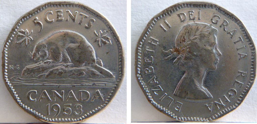 5 Cents 1953 près- Éclat de coin sur feuille gauche-1.JPG