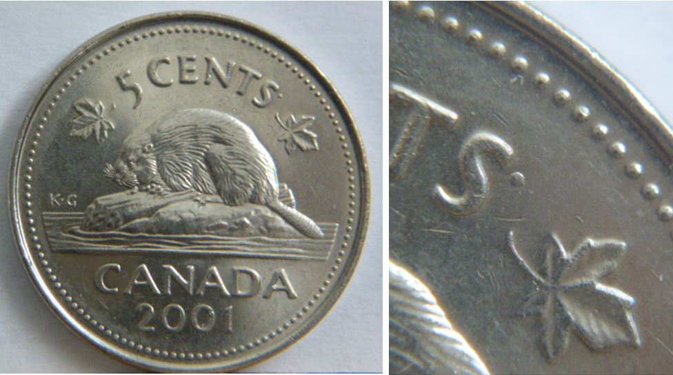 5 Cents 2001-Point près du S de centS-1.JPG