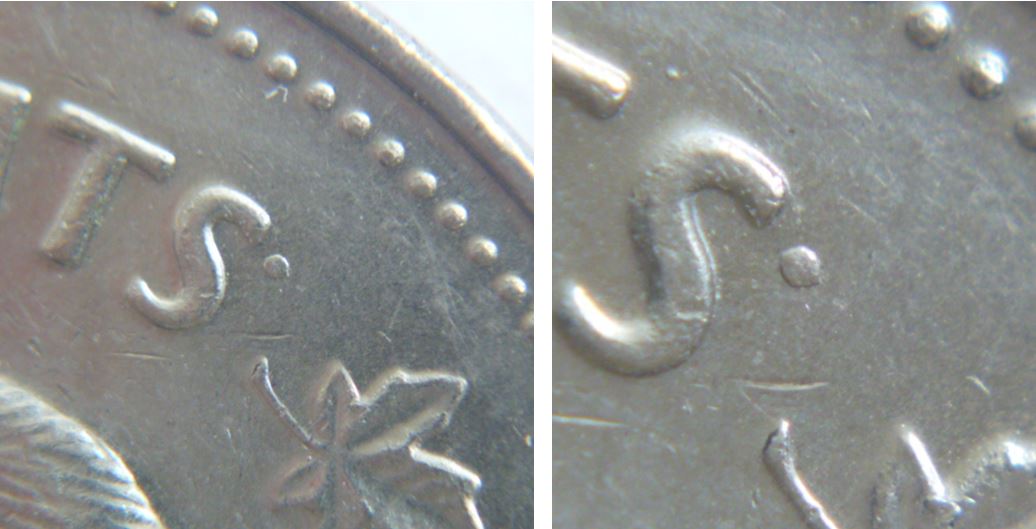5 Cents 2001-Point près du S de centS-2.JPG