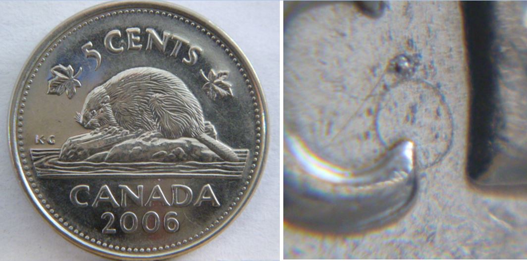 5 Cents 2006-Une bague après le C de Cents-1.JPG