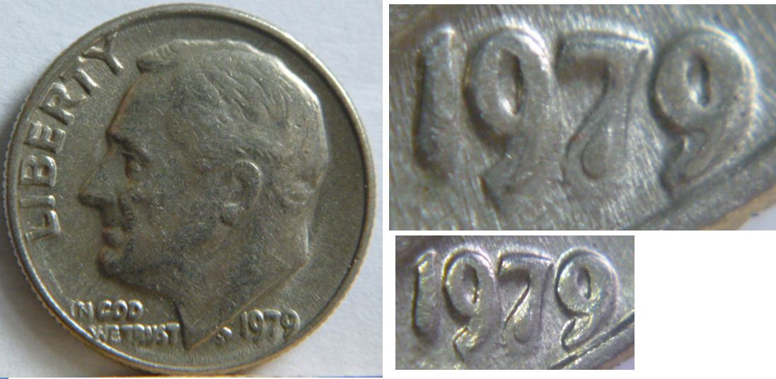 10 Cents USA 1979-Double date+lettrage-Coin détérioré-1.JPG