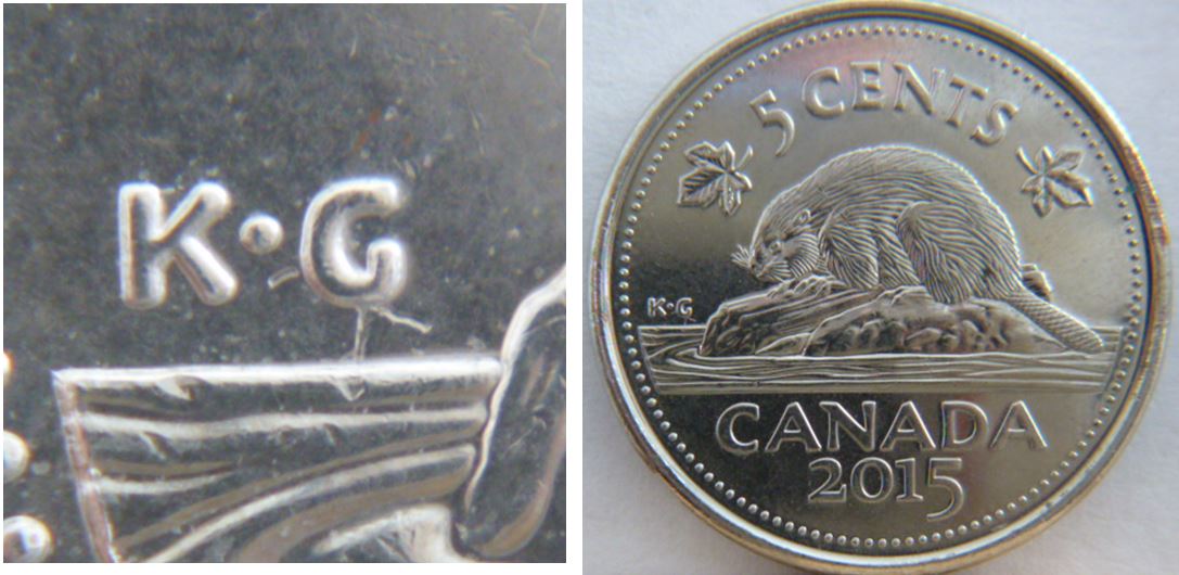 5 Cents 2015-Frappe a travers sous le G de k.G-1.JPG