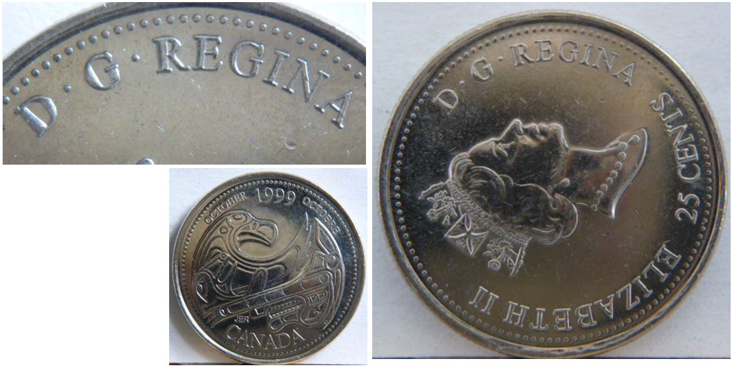 25 Cents 1999-Octobre-Grosse lettre-D.G. R de D.G.Regina-1.JPG