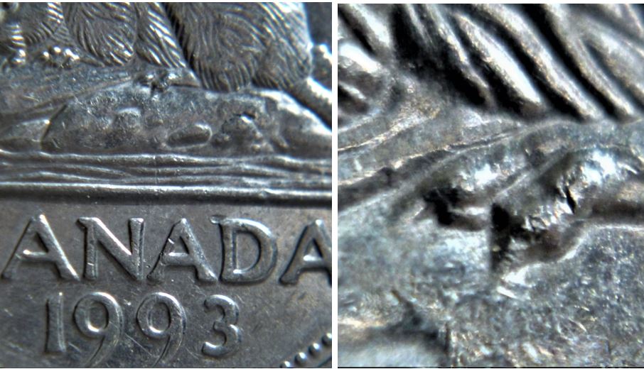 5 Cents 1993-Griffe additionne-éclat du coin.JPG