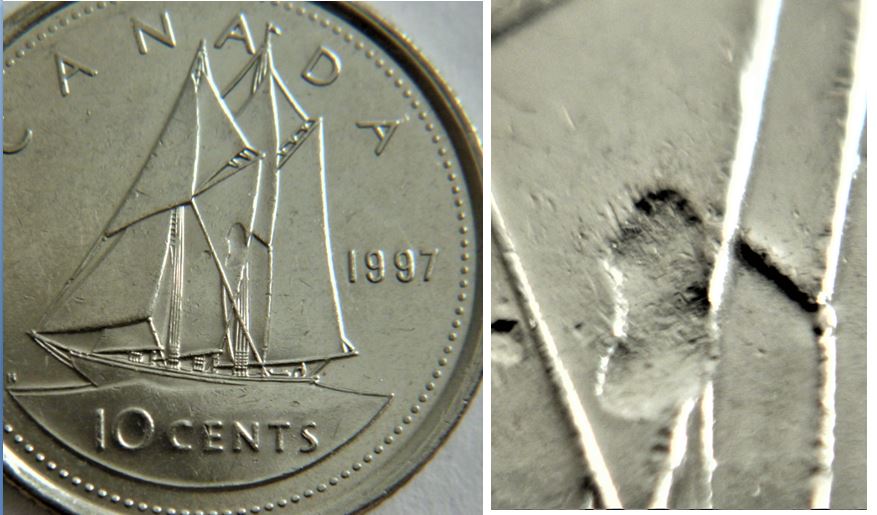 10 Cents 1997-Frappe a travers la graisse sur la voile.JPG