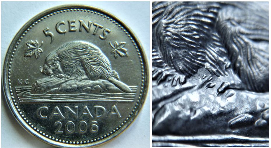 5 Cents 2006-Dommage du coin devant et derrière le castor-1.JPG