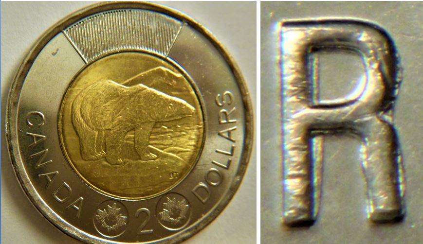 2 Dollar 2021-Dépôt de métal sur les lettres-2.JPG