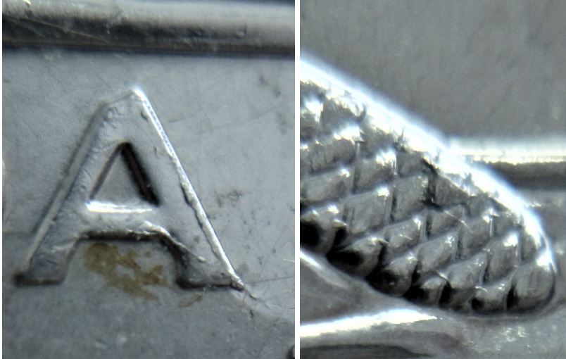 5 Cents 2014-Éclat coin sur la queue et accumulation sur A de canadA-2.JPG
