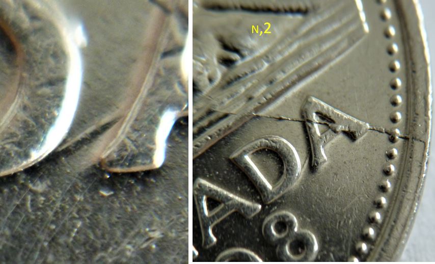 5 Cents 1998-Coin fendillé a travers A de canadA-,7.JPG