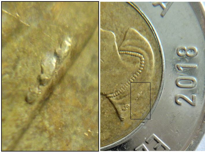 2 Dollar 2018-Éclat coin près de la signature -1.JPG