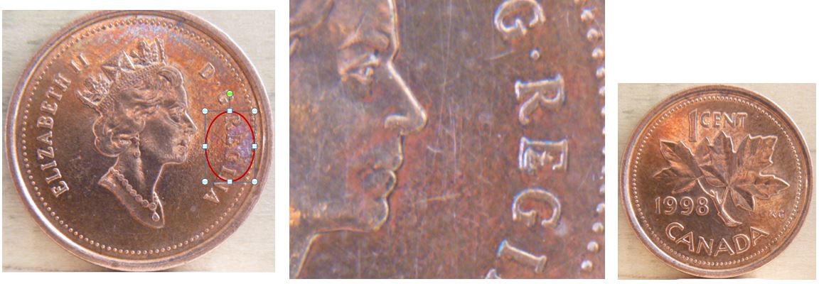 1 Cent 1998 - Éclat de coin sur le E de rEgina-1.JPG