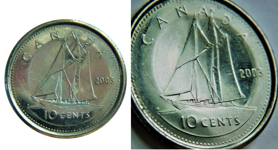 10 Cents 2003p-Le centre du revers est Concave-La centre du avers est Bombée-3.JPG