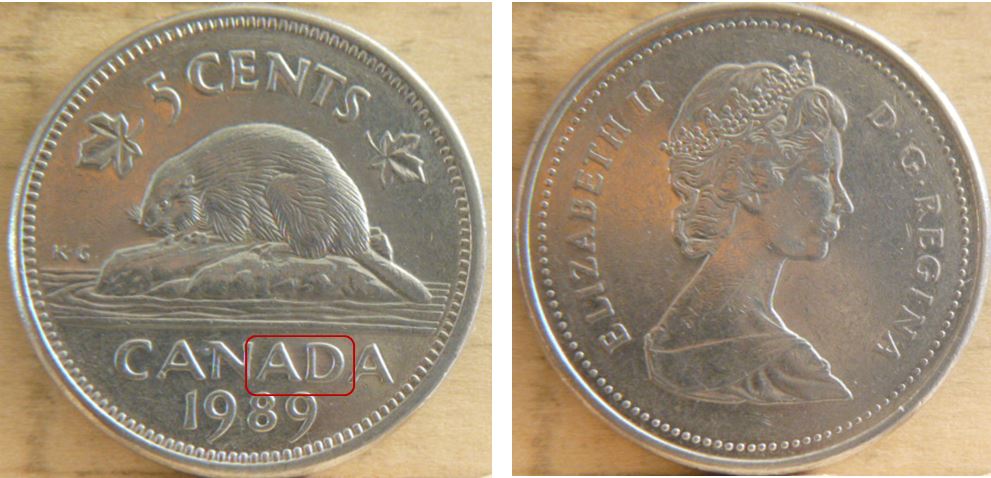 5 Cents 1989- Double AD de canADa -1.JPG