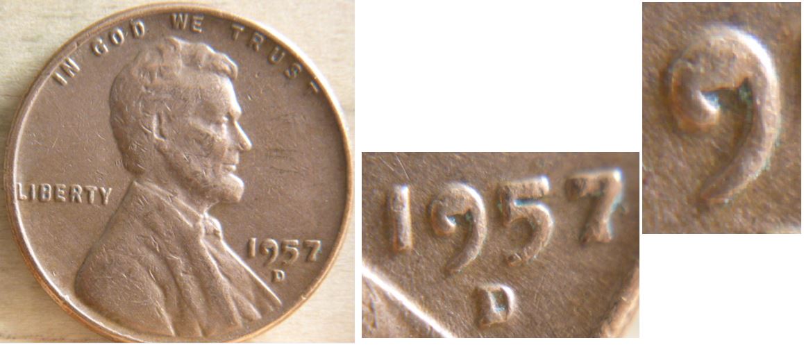 1 Cent 1957D-USA-Éclat de coin dans le 9.JPG