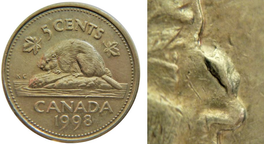 5 Cents 1998-Éclat coin sur nez-No.1.JPG