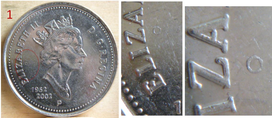 5 Cents 2002-Éclat de coin (beigne)sous Z de eliZabeth-1.JPG