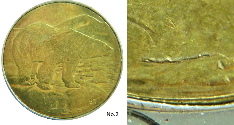 2 Dollars 2012-Coin fendillé sous l'Ours-No.2...JPG