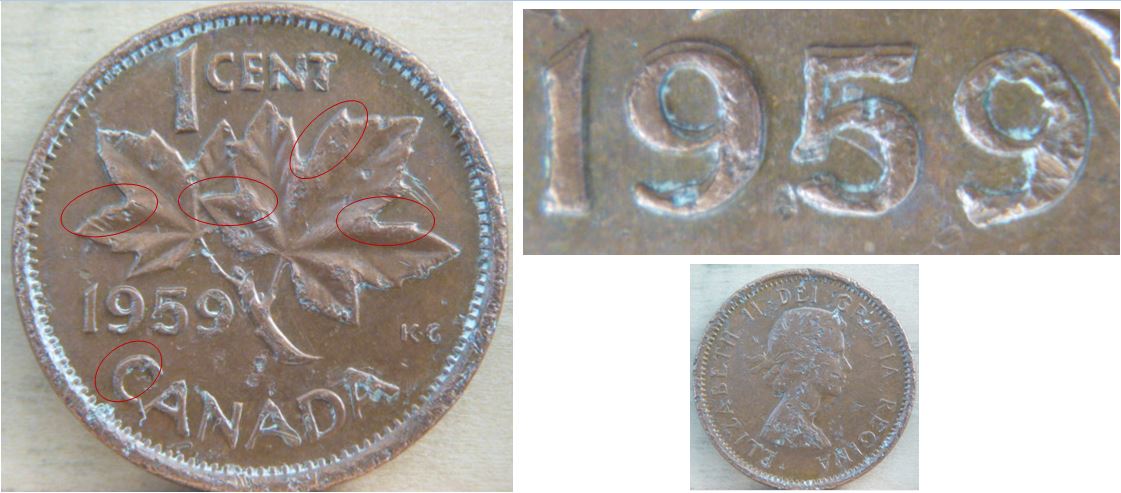 1 Cent 1959-Super beau coin décalé-mais -1.JPG