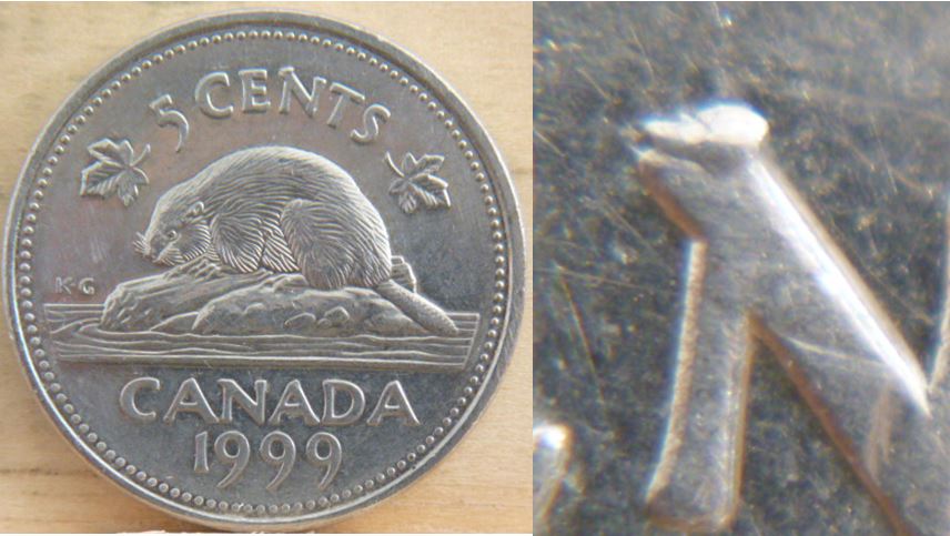 5 Cents 1999-Éclat de coin sur N de ceNts.JPG