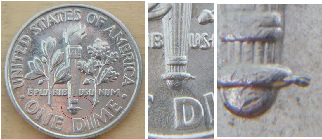 10 Cents USA 2005P- Éclat coin avers et une autre au revers -2.JPG
