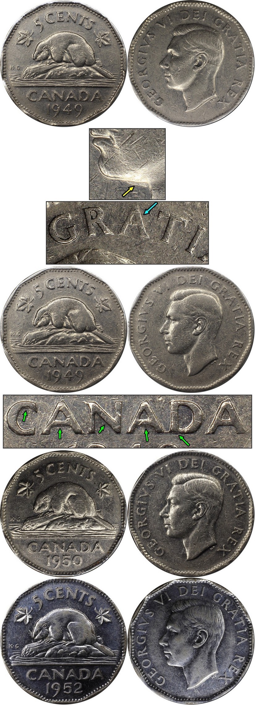 Web - À Vendre - Lot 4 x 5c 1949-1949-1950-1952.jpg