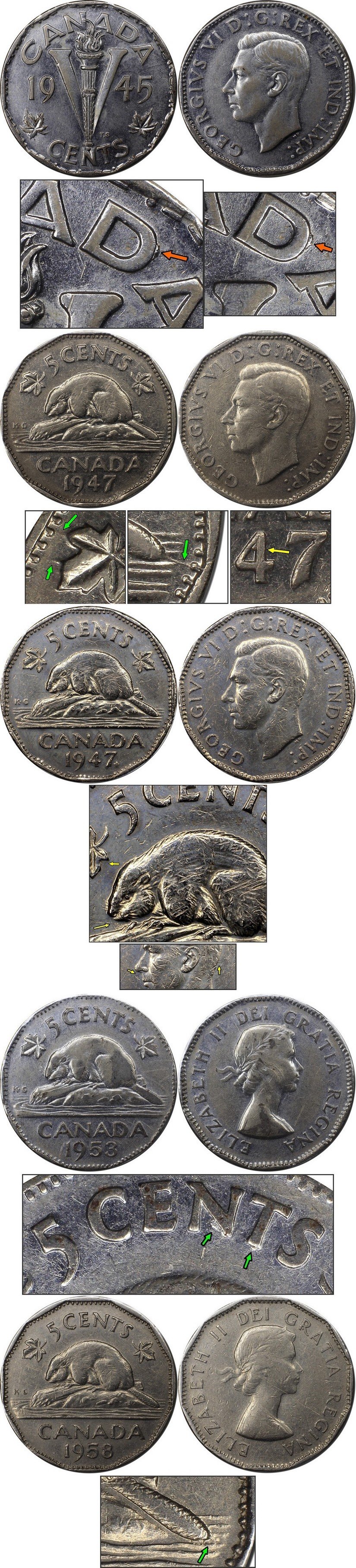 Web - À Vendre - Lot 5 x 5c 1945-47-47ML-53NSF-58.jpg