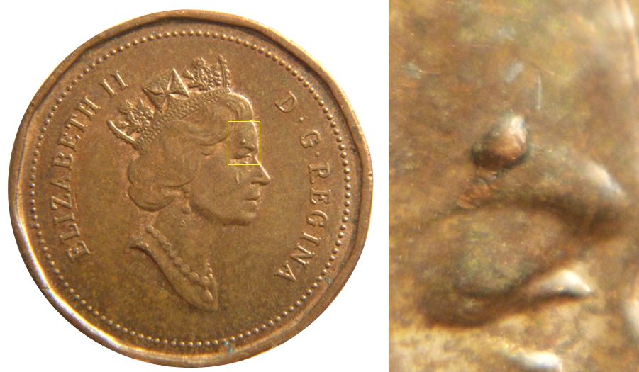 1 Cent 1867-1992-Éclat coin sur la sourcil effigie-2.JPG