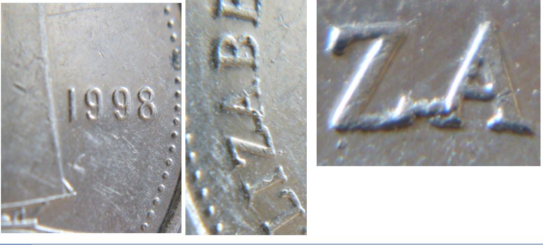 10 Cents 1998-Éclat de coin entre ZA de  eliZAbeth.JPG