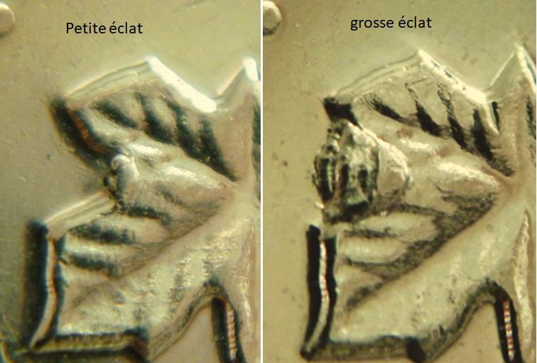 5 Cents 2011-Éclat coin petite dans lobe feuille gauche-No.2.JPG