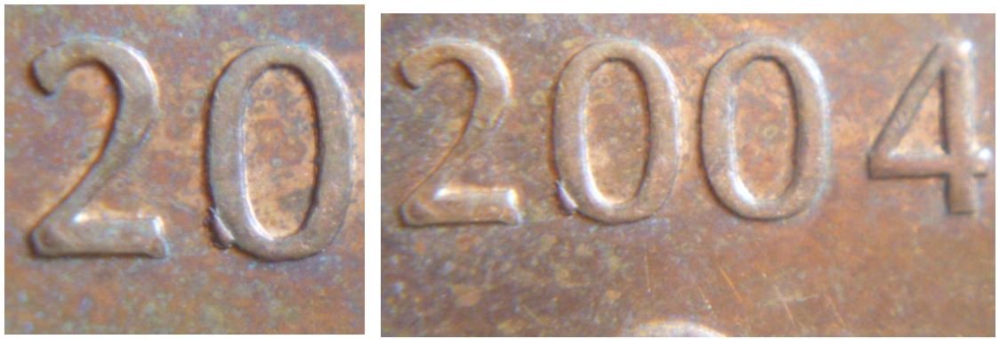 1 Cent 2004-Éclat de coin sous le premier 0-1.JPG