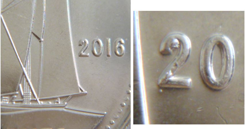 10 Cents 2016-Éclat de coin dans le 2 de 2016.JPG