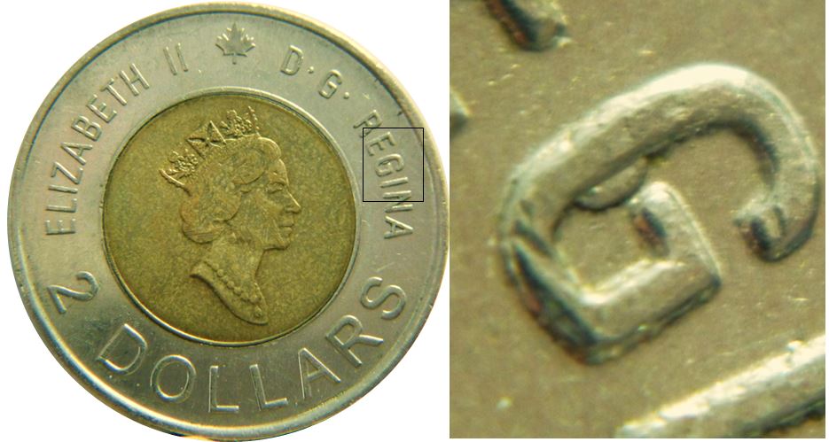 2 Dollars 2000 Le Savoir-Éclat coin dans le G de reGina-1.JPG