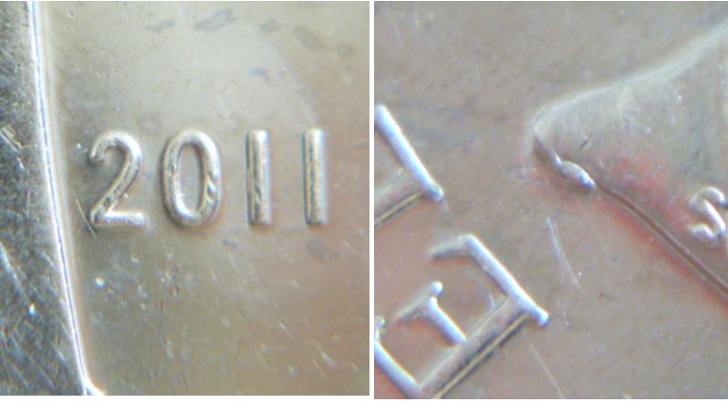 10 Cents 2011-Éclat de coin sous effigie.JPG