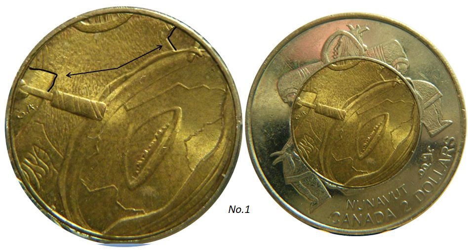 2 Dollars 1999 Nunavut-Rayon de soleil sous les aisselles-No.1,.JPG