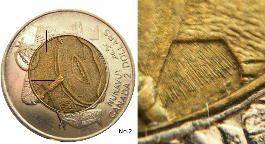 2 Dollars 1999 Nunavut-Rayon de soleil sous les aisselles-No.2,.JPG
