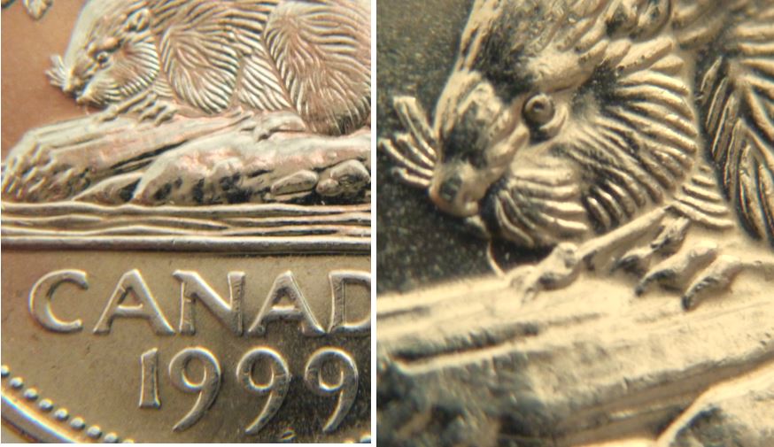 5 Cents 1999-Coin entrechoqué bouche du castor-1..JPG