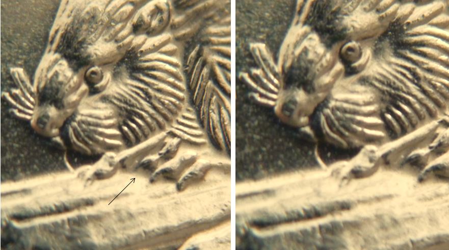 5 Cents 1999-Coin entrechoqué bouche du castor-1.JPG