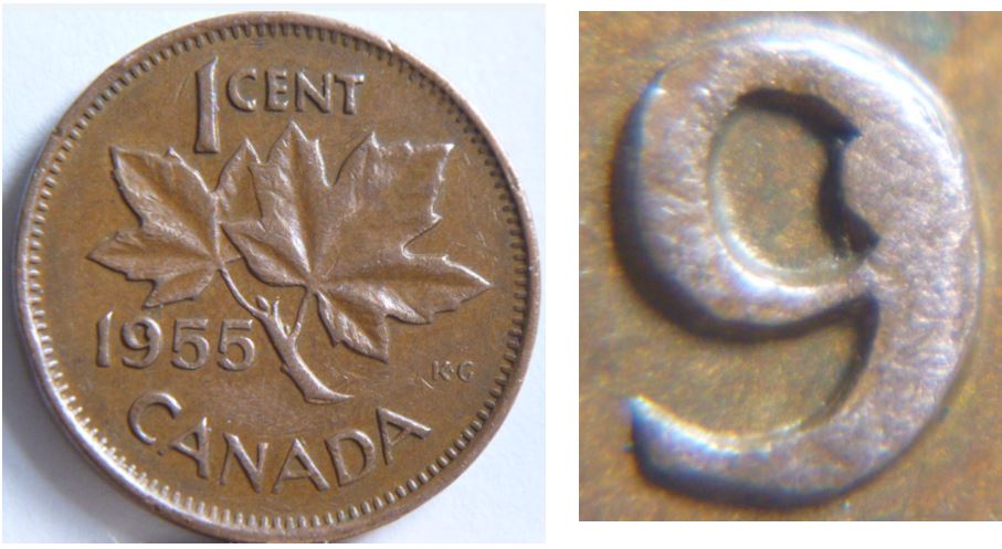 1 Cent 1955-Éclat coin dans le  9-1.JPG