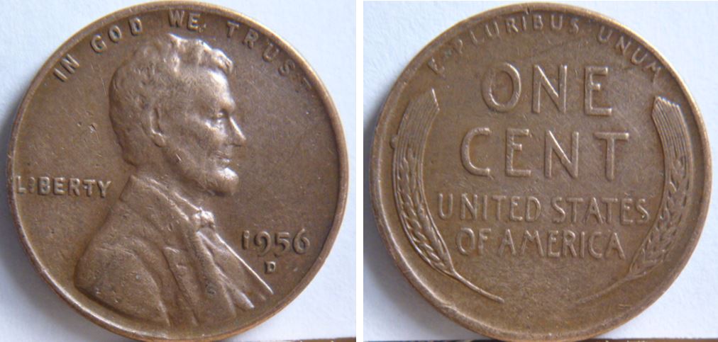 1 Cent USA- 1956D-Éclat de coin sur la gerbe de blé-1.JPG