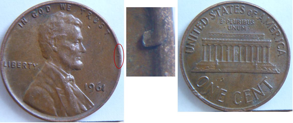 1 Cent 1961 usa-Éclat coin ou défaut-1.JPG
