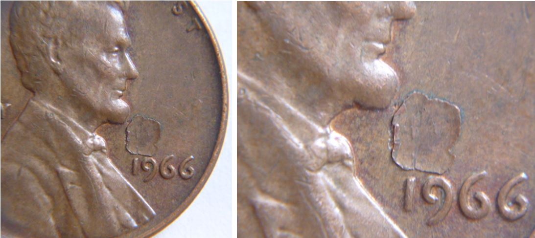 1 Cent 1966 USA-Défaut de flan devant Lincoln-1.JPG