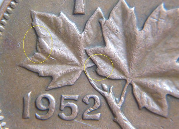 1 Cent 1952-Deux éclat de coin+entrechoqué-1.JPG