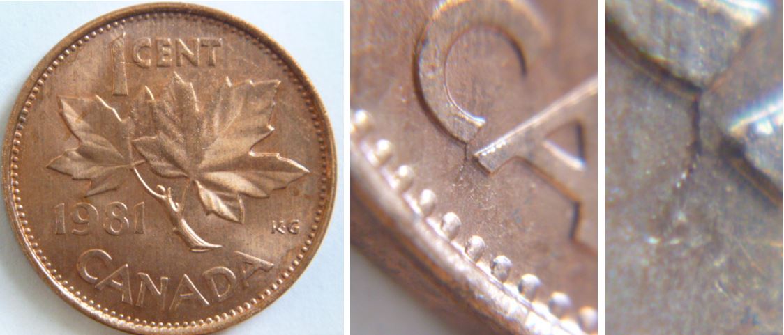 1 Cent 1981-Coin fendillé sous C de Canada.JPG