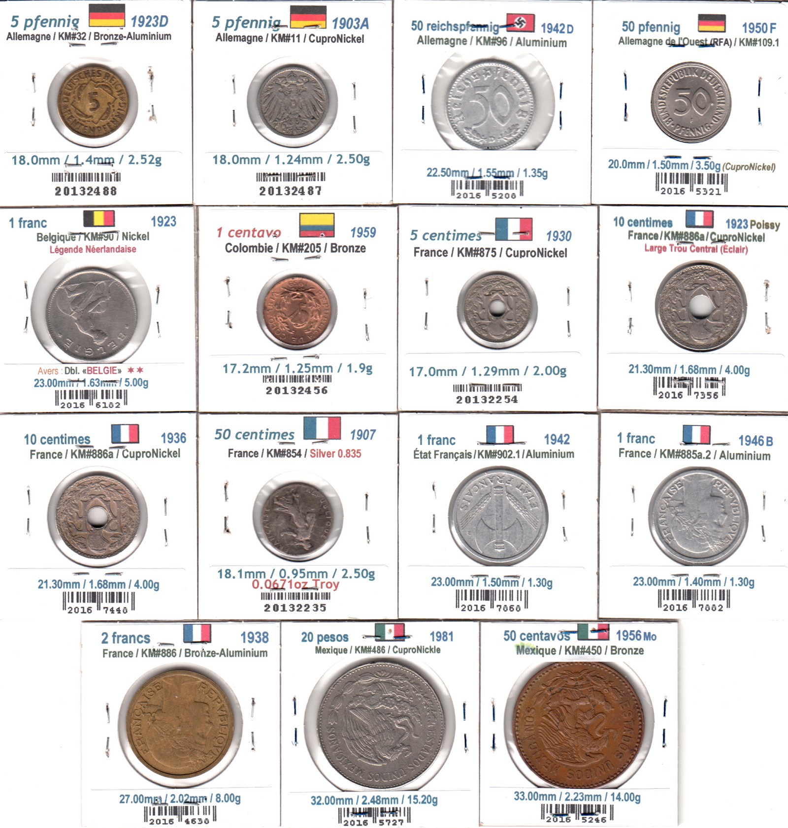 À Vendre - Lot Pièces du Monde 02 - Back (15 Pièces).jpg