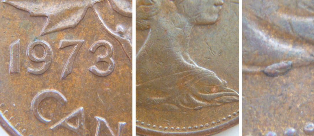 1 Cent 1973-Éclat de coin sous effigie.JPG