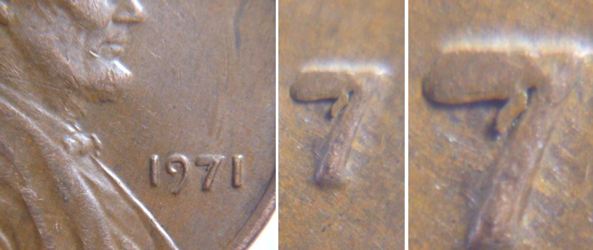1 Cent 1971 USA -Éclat de coin sur 7 de la date.JPG