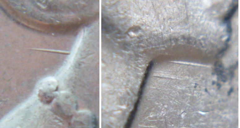 5 Cents 1993-Dommage de coin a travers la gorge de effigie-2.JPG